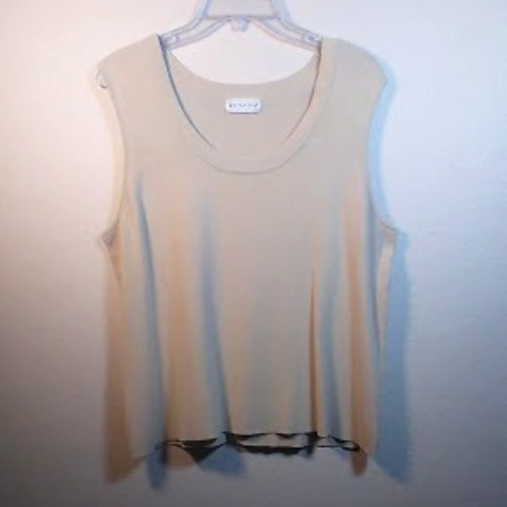 White Stag Soft Beige Crew Neck Sleeveless Sweater Size XL-XXL